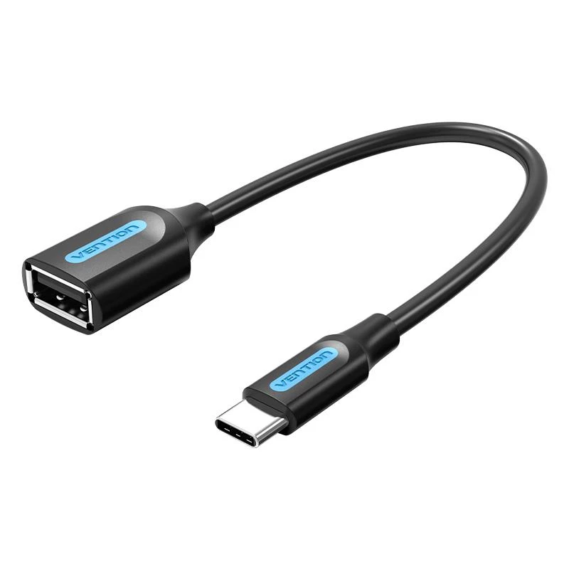 VENTION CCSBB USB 2.0 Type-C vīriešu uz USB-A sieviešu adaptera kabelis 0,15m Melns