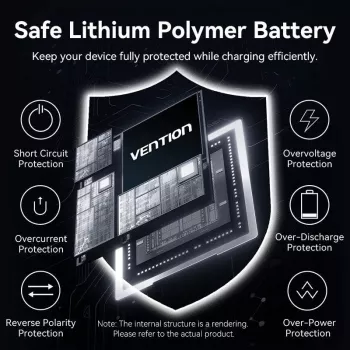 VENTION FKHH0 bezvadu power bank 10000mAh 35W PD/QC pelēks