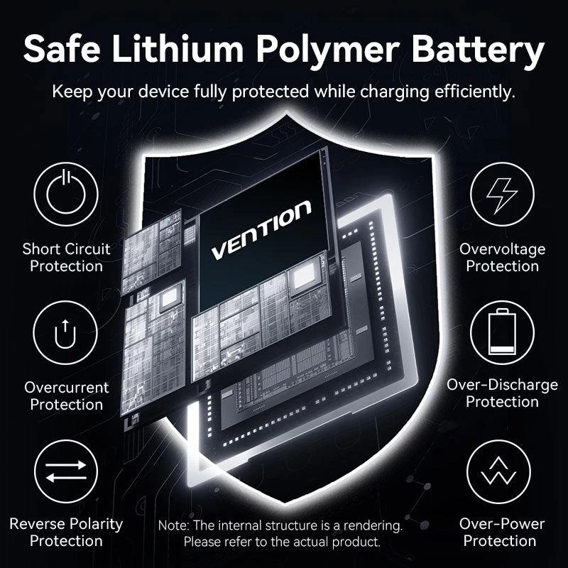 VENTION FKHH0 bezvadu power bank 10000mAh 35W PD/QC pelēks