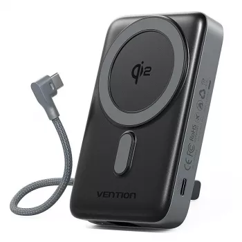 VENTION FKHH0 bezvadu power bank 10000mAh 35W PD/QC pelēks
