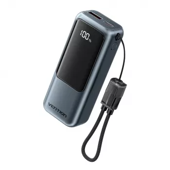 VENTION FKOH0 10000 mAh 22.5 W bezvadu power bank ar USB-C PD & QC - Melns