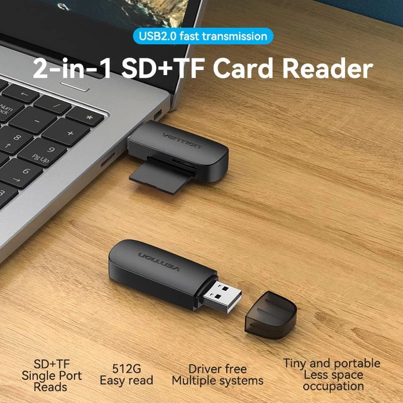 VENTION USB 2.0 atmiņas karšu lasītājs CLEB0