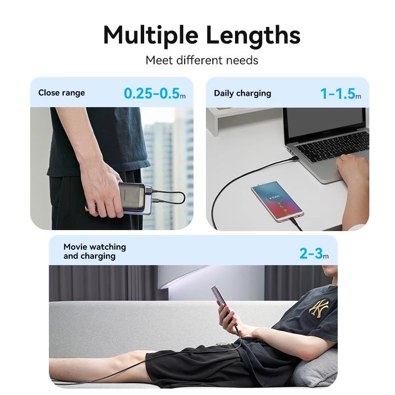 VENTION USB-C uz USB 2.0 kabelis 2m Melns CTHBH