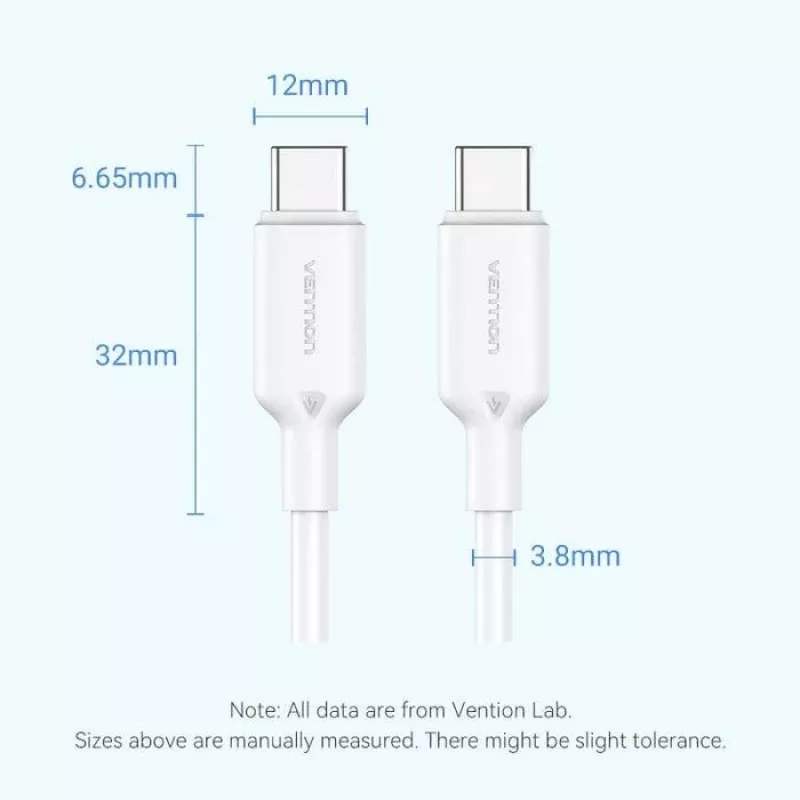 VENTION USB-C to USB-C kabelis 1m Melns TRCBF