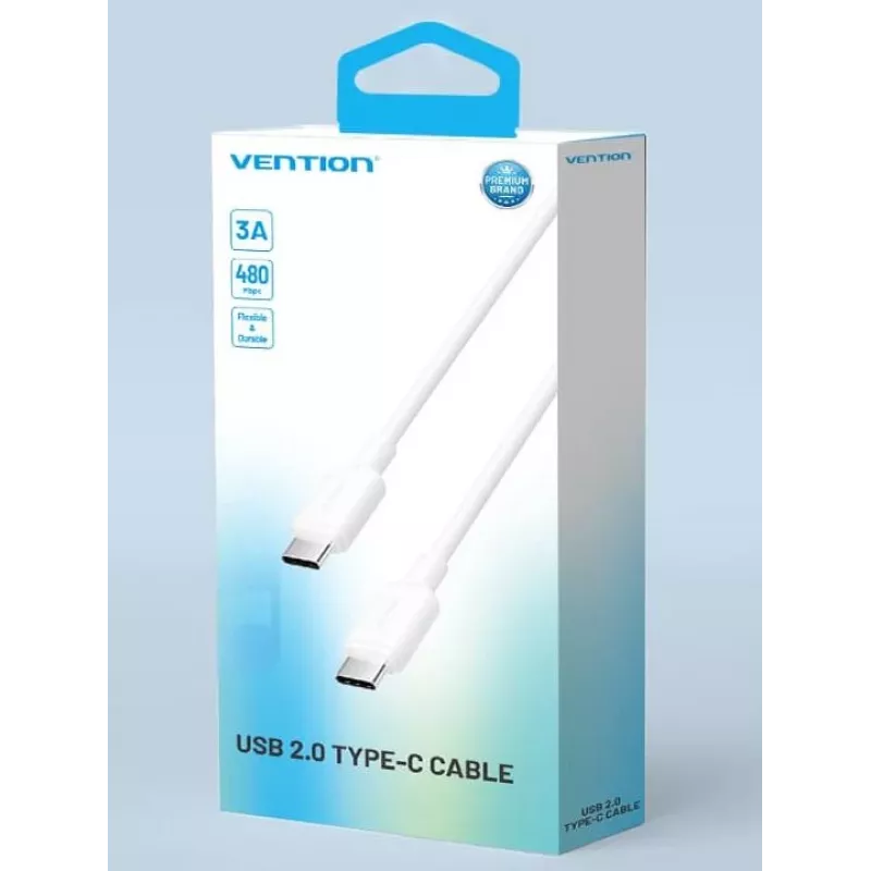 VENTION USB-C to USB-C kabelis 1m Balts TRCWF