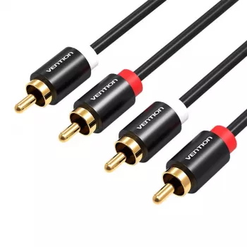 Vention VAB-R06-B200 2m 2xRCA vīriešu līdz 2xRCA vīriešu audio kabelis (melns)