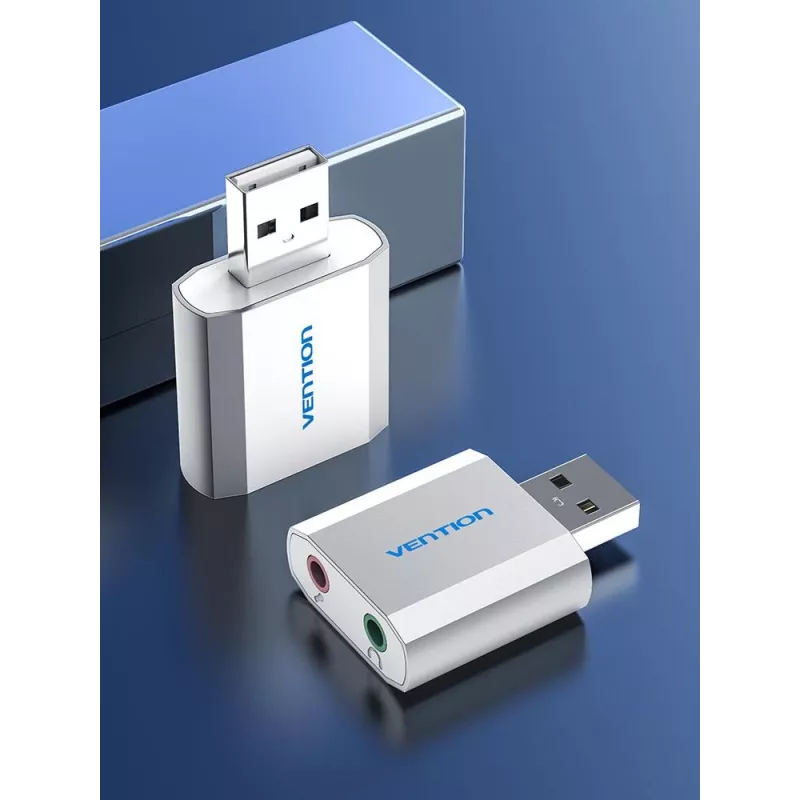 VENTION VAB-S13 USB 2.0 skaņas karte ar 2 portu centrmezglu