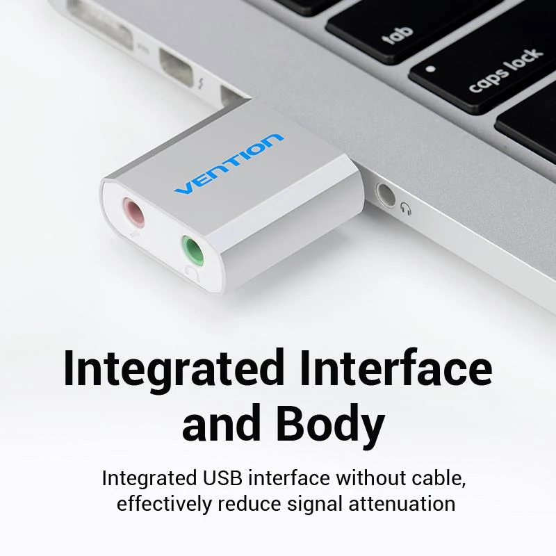 VENTION VAB-S13 USB 2.0 skaņas karte ar 2 portu centrmezglu