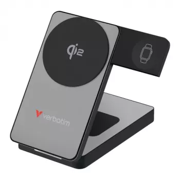 Verbatim Charge 'n' Go Qi2 Power Bank 10000 mAh, Magnetic Mount, Gray