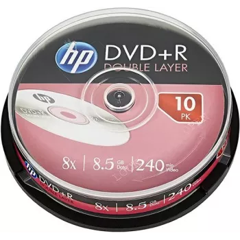 Verbatim DVD+R DL HP 8.5GB 8x divslāņu ierakstāms disks 10 gab. kastē