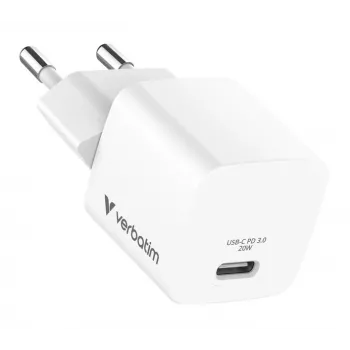 Verbatim Essentials 20W USB-C Power Delivery sienas lādētājs melns