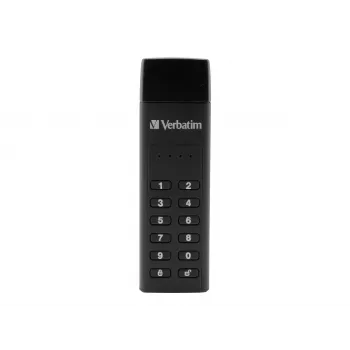 Verbatim Keypad Secure 32GB USB 3.2 Gen 1 Flash Drive ar aparatūras AES 256 bitu šifrēšanu - Melns