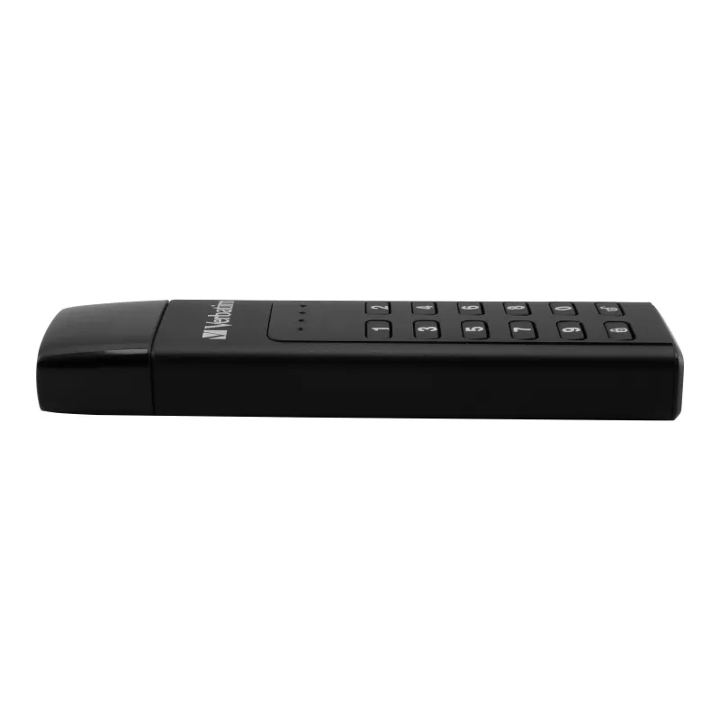 Verbatim Keypad Secure 32GB USB 3.2 Gen 1 Flash Drive ar aparatūras AES 256 bitu šifrēšanu - Melns