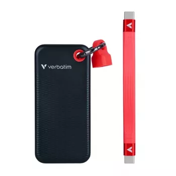 Verbatim Pocket SSD 256GB USB 3.2 Gen 2 Type-C ārējais cietvielu disks melns/sarkans (32417)