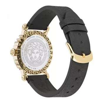 Versace V-Circle Sieviešu Šveices kvarca pulkstenis VE6D00223 40mm Melns ciparnīca Ādas siksniņa