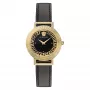 Versace V-Circle sieviešu pulkstenis VE3D00322 36mm Šveices kvarcs Nerūsējošais tērauds Melns ciparnīca Ādas siksniņa