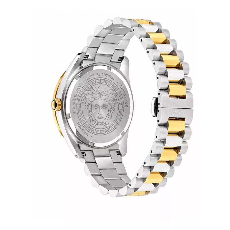 VERSACE V-Race vīriešu Šveices kvarca pulkstenis no nerūsējošā tērauda, 42 mm, melns ciparnīca VE8E00424