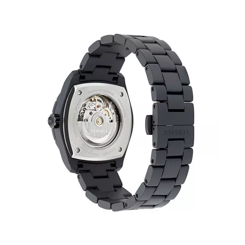 Versace V-Race vīriešu Šveices kvarca pulkstenis VE7K00123 43mm nerūsējošais tērauds melns ciparnīca