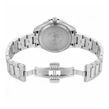 Versace V-Race sieviešu Šveices kvarca pulkstenis V12020015 - 35mm nerūsējošais tērauds, safīra kristāls, balts ciparnīca