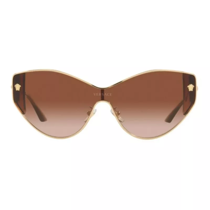 VERSACE VE2239-100213 Sieviešu zelta vairoga saulesbrilles ar brūnām polikarbonāta lēcām 147mm