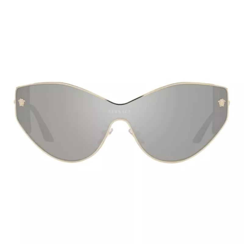 VERSACE VE2239-12526G Sieviešu saulesbrilles Zelts rāmis Pelēks spogulis lēcas 147mm