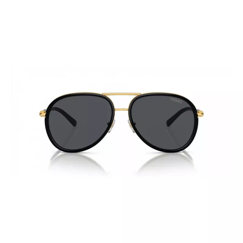 VERSACE VE2260-100287 Unisex Saulesbrilles Zelts Rāmis Pelēkas Lēcas 60/16/140 mm
