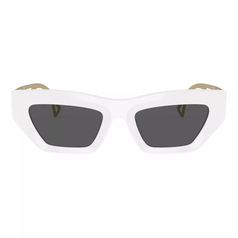 VERSACE VE4432U40187 Sieviešu kaķacs formas saulesbrilles - Melns acetāta rāmis, Pelēkas polikarbonāta lēcas, UV400 aizsardzība