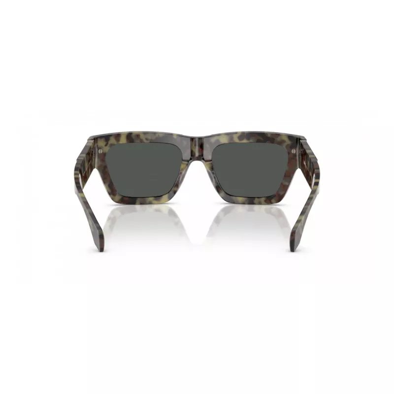 VERSACE VE4464-545687 Vīriešu taisnstūra saulesbrilles, caurspīdīgs pelēks rāmis, tumši pelēkas lēcas, 52 mm