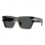 VERSACE VE4464-545687 Vīriešu taisnstūra saulesbrilles, caurspīdīgs pelēks rāmis, tumši pelēkas lēcas, 52 mm