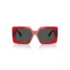 VERSACE VE4478U550087 Sieviešu saulesbrilles - Melns acetāta rāmis, Pelēkas polikarbonāta lēcas, 55 mm lēcu platums, 100% UV400 aizsardzība