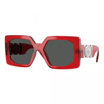 VERSACE VE4478U550087 Sieviešu saulesbrilles - Melns acetāta rāmis, Pelēkas polikarbonāta lēcas, 55 mm lēcu platums, 100% UV400 aizsardzība