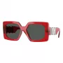 VERSACE VE4478U550087 Sieviešu saulesbrilles - Melns acetāta rāmis, Pelēkas polikarbonāta lēcas, 55 mm lēcu platums, 100% UV400 aizsardzība