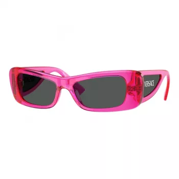 VERSACE VE4481-543487 Sieviešu kaķacs formas saulesbrilles - Melns acetāta rāmis, tumši pelēkas polikarbonāta lēcas, 54 mm