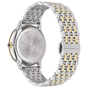 VERSACE VE6F00423 Unisex šveices kvarca pulkstenis 38mm melns ciparnīca ādas siksniņa