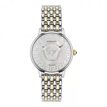 VERSACE VE6F00423 Unisex šveices kvarca pulkstenis 38mm melns ciparnīca ādas siksniņa