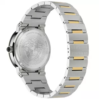 VERSACE VE7G00223 Vīriešu Šveices kvarca pulkstenis 38mm melns ciparnīca ādas siksniņa