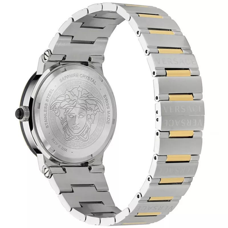 VERSACE VE7G00223 Vīriešu Šveices kvarca pulkstenis 38mm melns ciparnīca ādas siksniņa