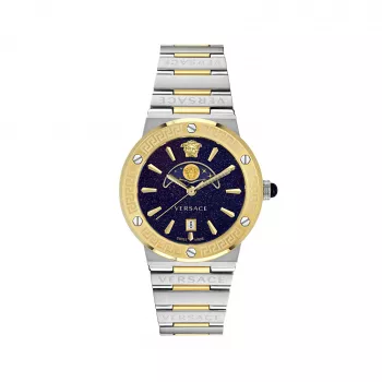 VERSACE VE7G00223 Vīriešu Šveices kvarca pulkstenis 38mm melns ciparnīca ādas siksniņa