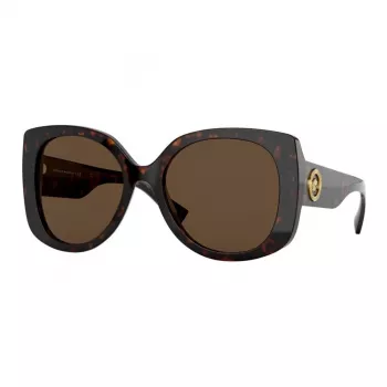 VERSACE Sieviešu saulesbrilles VE4375F-10873 Havana Acetāts Kvadrātveida Pilna Rāmja Gradienta Brūnas Lēcas 53mm
