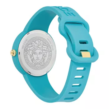 Versace sieviešu V-Motif Šveices kvarca pulkstenis VE6G00423 (39 mm) melns ciparnīca, ādas siksna