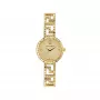 Versace sieviešu VE7A00323 28mm Šveices kvarca pulkstenis ar baltu ciparnīcu un melnu ādas siksnu