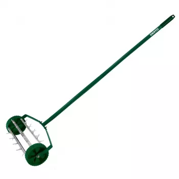 Verto 15G539 Manuālais zāliena aerators ar 5 tērauda smailēm, 280 mm darba platums, D-veida rokturis