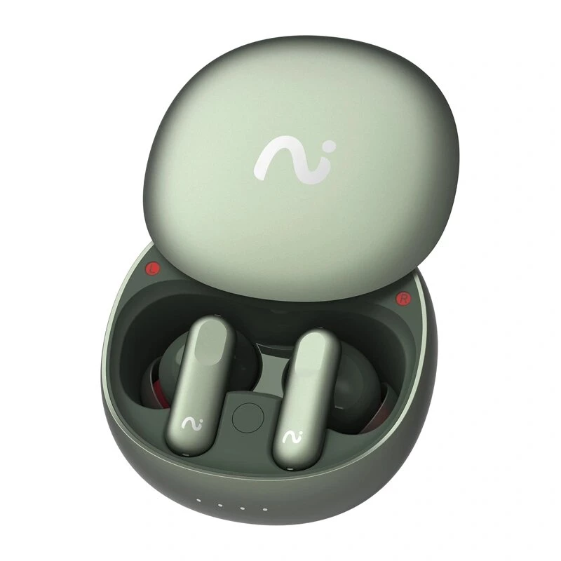 VIAIM Nano+ AI Earbuds ar balss ierakstītāju, zaļa, Bluetooth 5.3, IPX4, 32GB, ENC, skārienvadība
