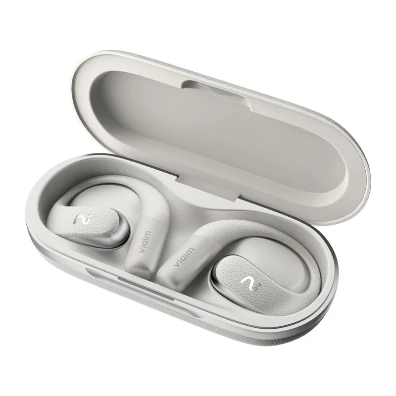VIAIM Open Note AI Earbuds ar balss ierakstītāju (pelēki) - 32GB, Bluetooth 5.3