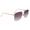 Victoria Beckham VB202S-712 Sieviešu lielizmēra kvadrātveida saulesbrilles ar zelta metāla rāmi un brūni gradienta lēcām 59mm
