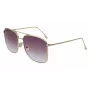 Victoria Beckham VB202S-712 Sieviešu lielizmēra kvadrātveida saulesbrilles ar zelta metāla rāmi un brūni gradienta lēcām 59mm