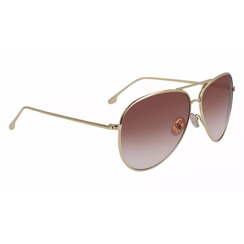 Victoria Beckham VB203S-712 Sieviešu saulesbrilles, zelta rāmis, brūnas gradienta lēcas, 62 mm