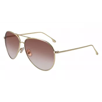 Victoria Beckham VB203S-712 Sieviešu saulesbrilles, zelta rāmis, brūnas gradienta lēcas, 62 mm