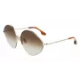 Victoria Beckham VB220S-702 Sieviešu lielizmēra kvadrātveida saulesbrilles Zelts Brūns gradients 64mm
