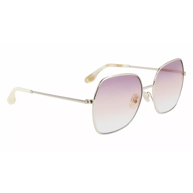Victoria Beckham VB223S-728 Sieviešu metāla saulesbrilles Zelts Brūns gradients 56mm